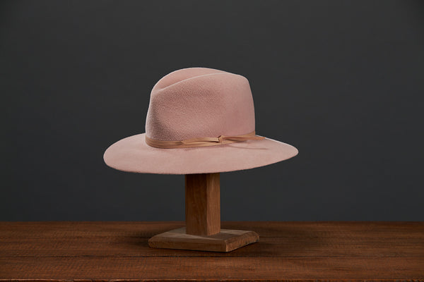 Adelaide fur felt pink winter fedora